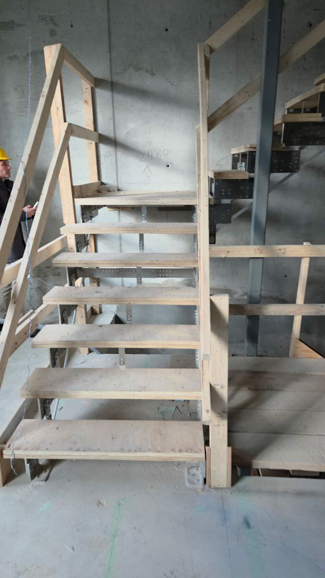 Modular staircase installation at the Madison project